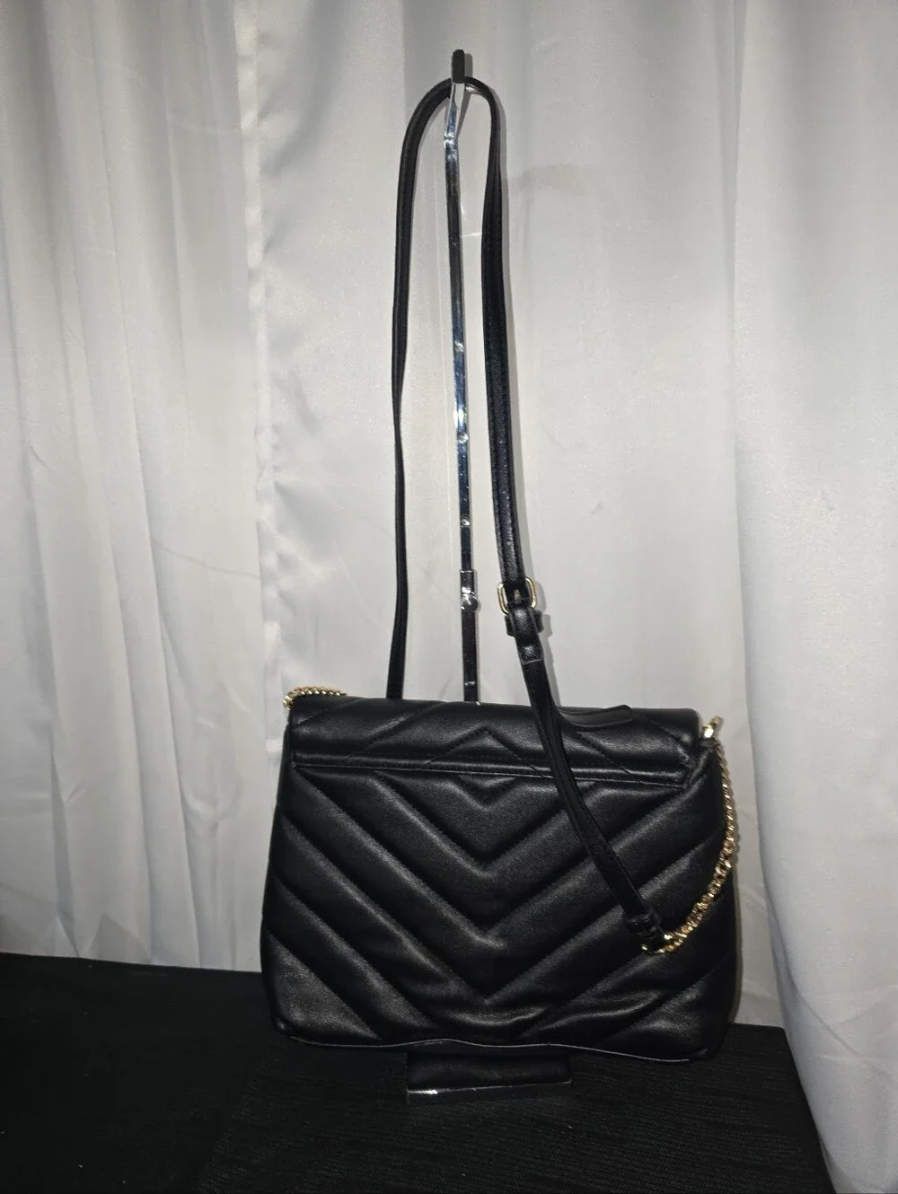 A NEW DAY Classic Black Quilted Crossbody Shoulder Bag